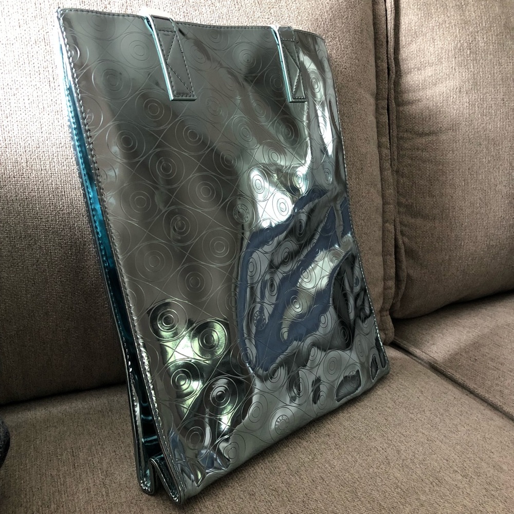 Kenzie World Metallic Blue Tote Bag